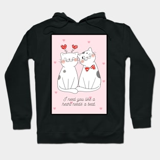 Cute Valentine Cat Couple Hoodie